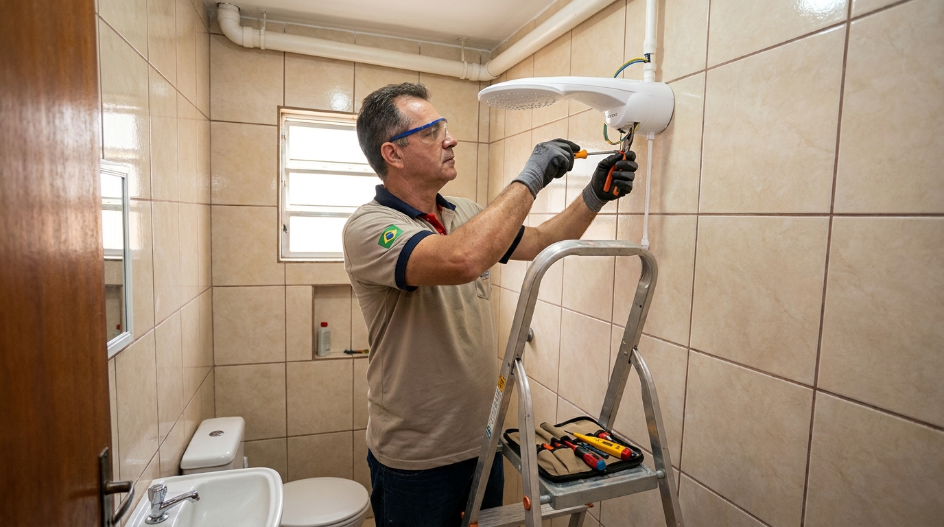 Substituição de Chuveiro Antigo em Montes Claros‑MG